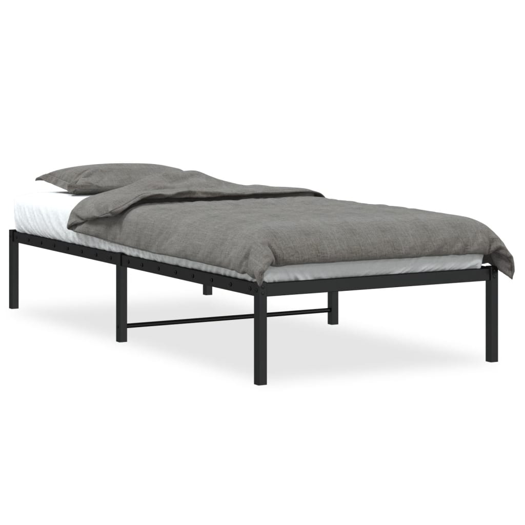 Metal Bed Frame without Mattress Black 90 cm 200 cm