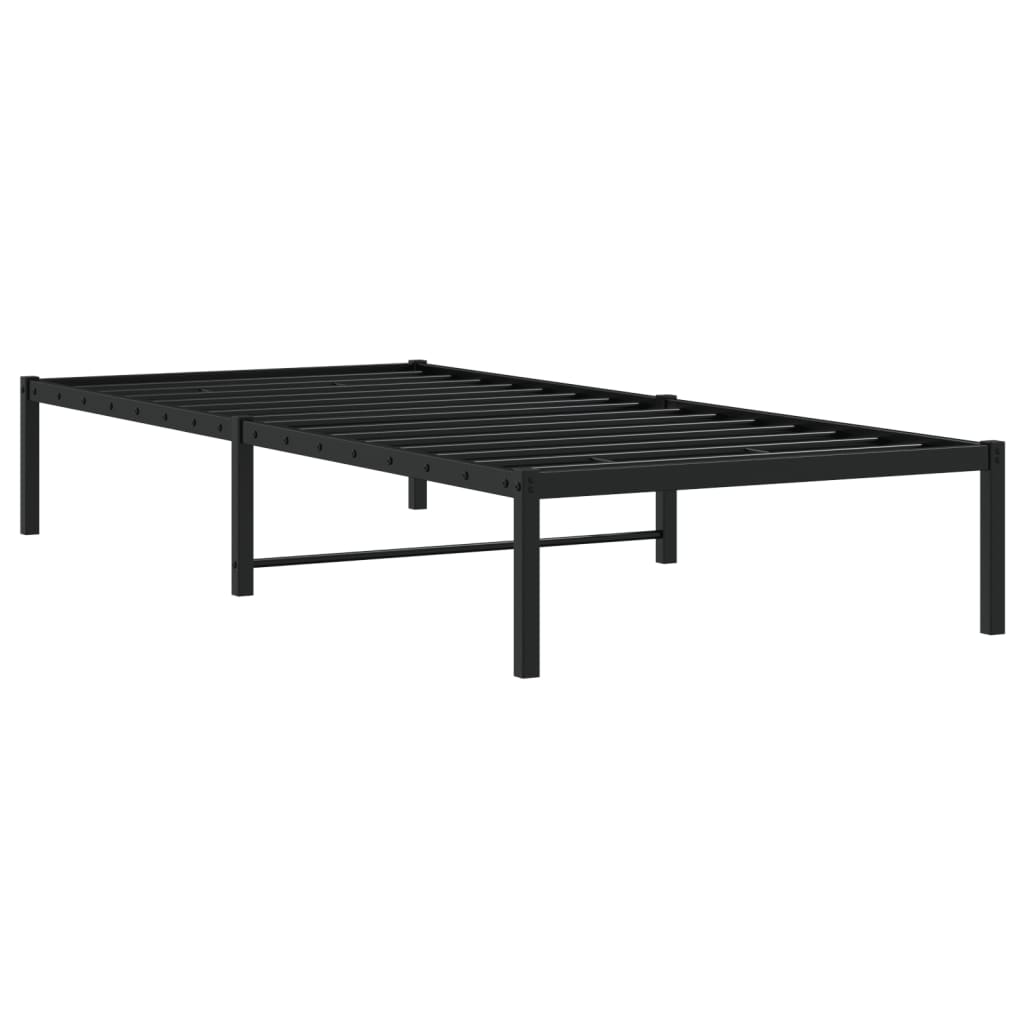 Metal Bed Frame without Mattress Black 90 cm 200 cm