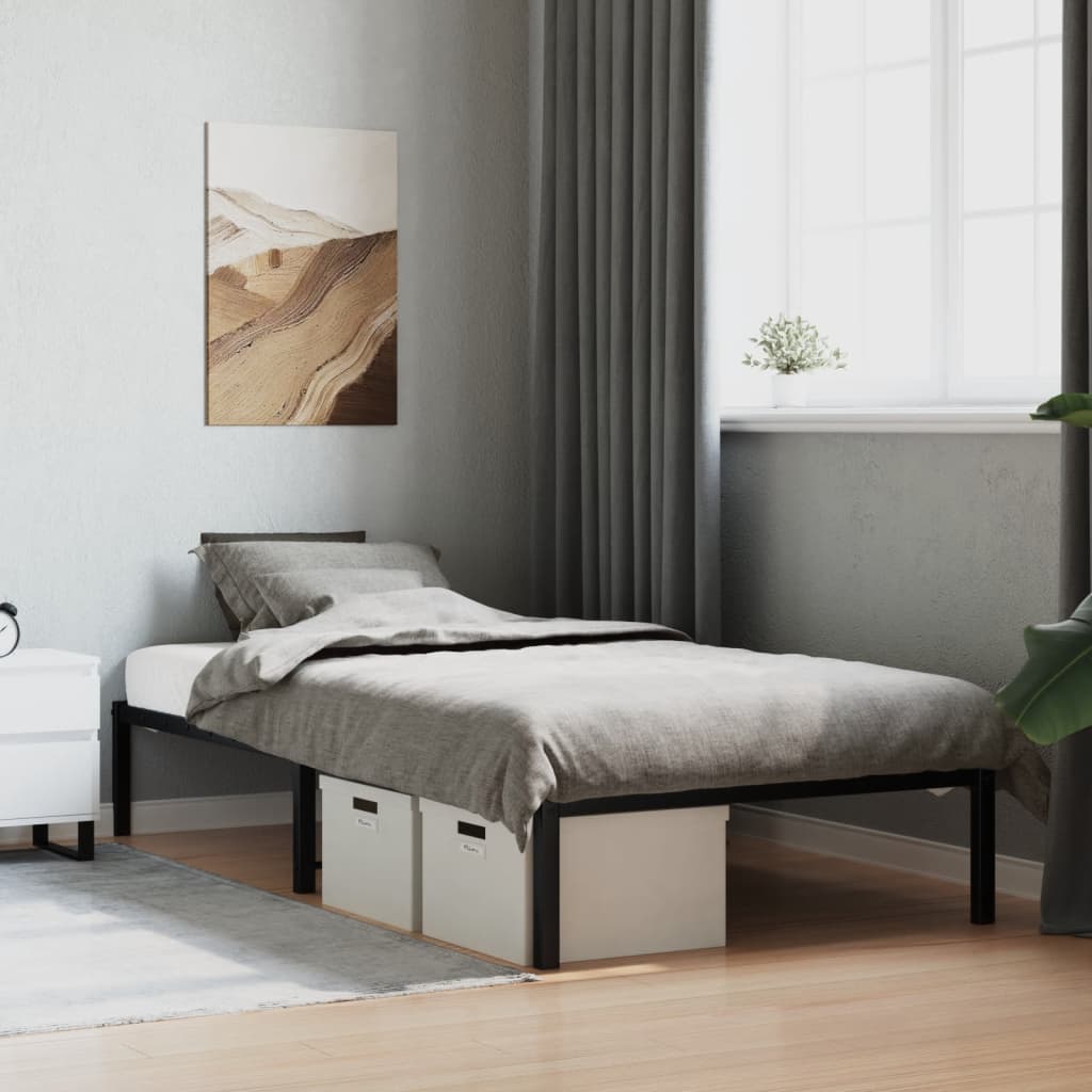 Metal Bed Frame without Mattress Black 100 cm 200 cm