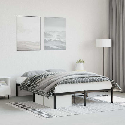 Metal Bed Frame without Mattress Black 135 cm 190 cm