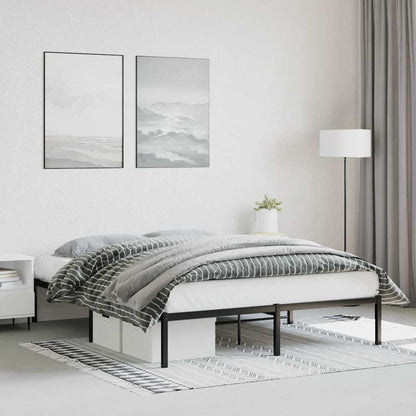 Metal Bed Frame without Mattress Black 160 cm 200 cm