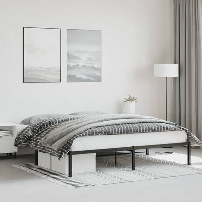 Metal Bed Frame without Mattress Black 183 cm 213 cm