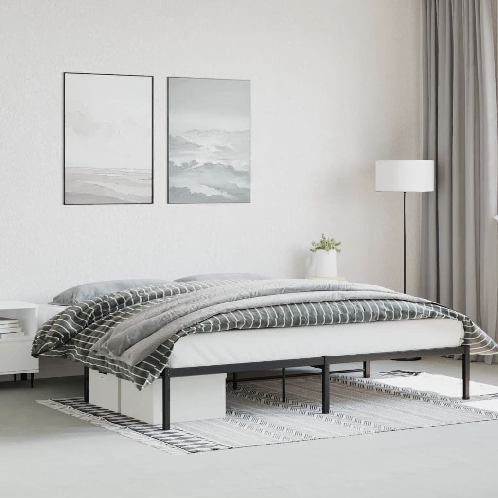 Metal Bed Frame without Mattress Black 200 cm 200 cm