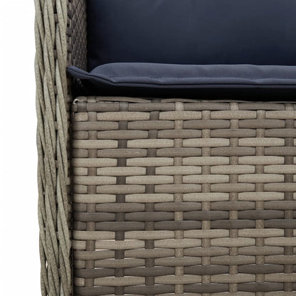 vidaXL 7 Piece Garden Dining Set with Cushions Grey Poly Rattan 5