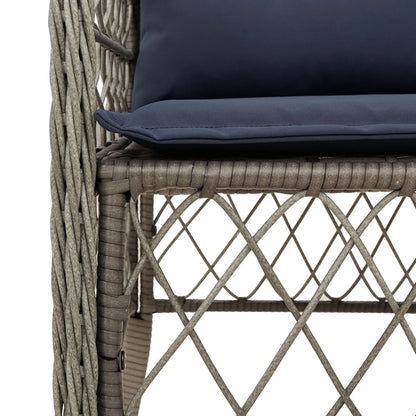 vidaXL 7 Piece Garden Dining Set with Cushions Grey Poly Rattan 5