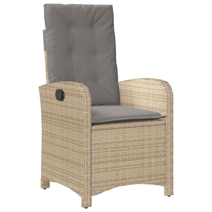 9 Piece Garden Dining Set with Cushions Grey Poly Rattan With footrest 8