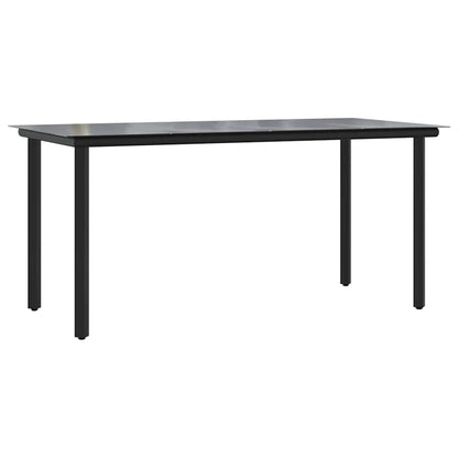 5 Piece Garden Dining Set with Cushions Grey Poly Rattan 160 cm table length without footrest 4