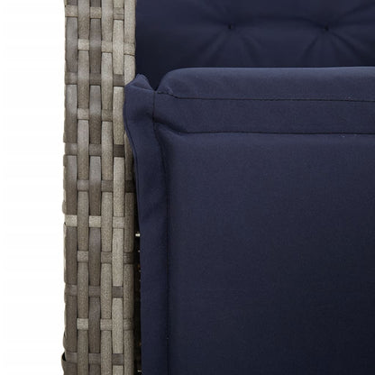 vidaXL 5 Piece Garden Dining Set with Cushions Grey Poly Rattan 6