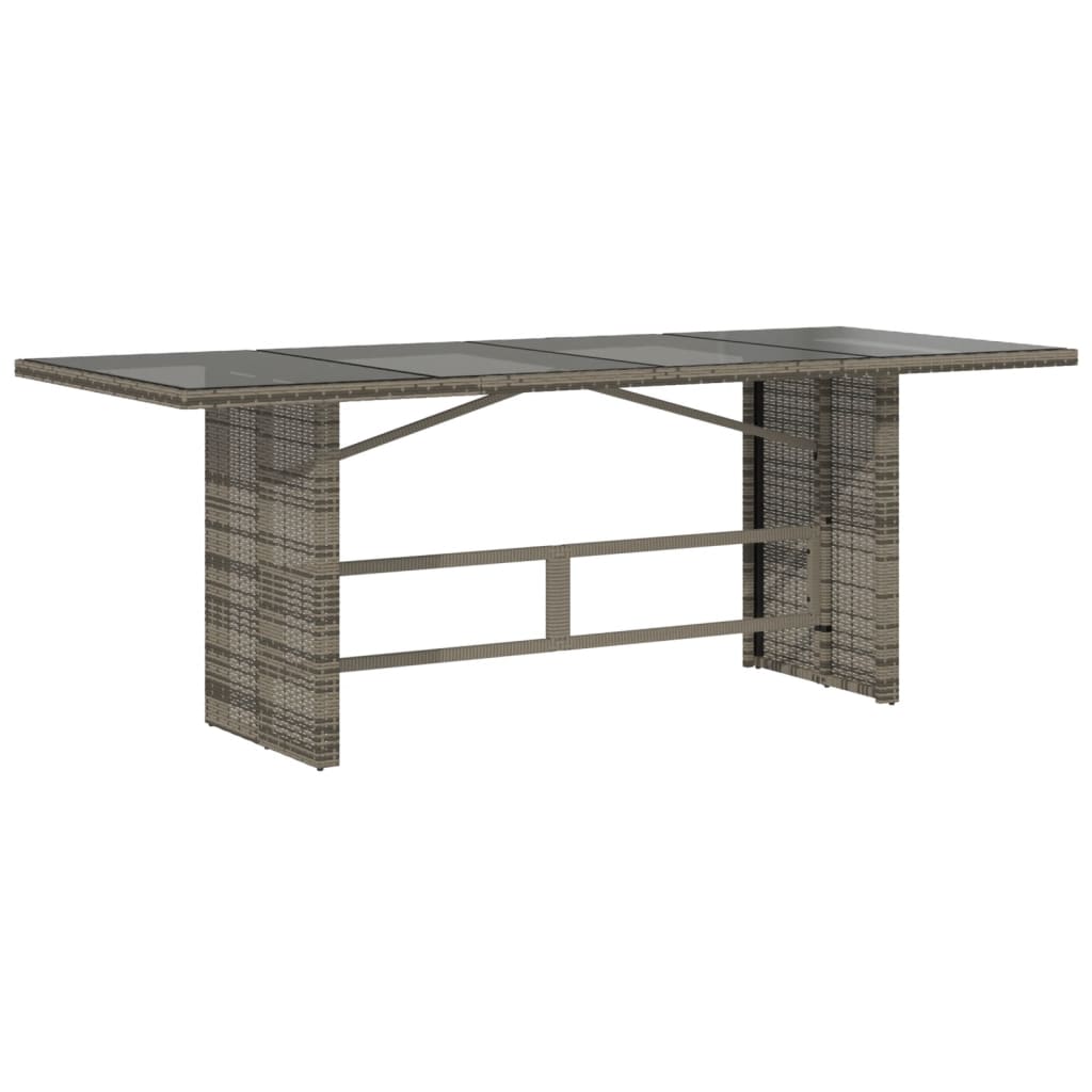 vidaXL 9 Piece Garden Dining Set with Cushions Grey Poly Rattan 5
