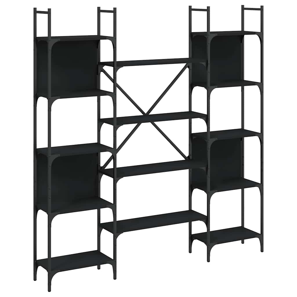 Bookshelf 155,5x24x166,5 cm Engineered Wood Black