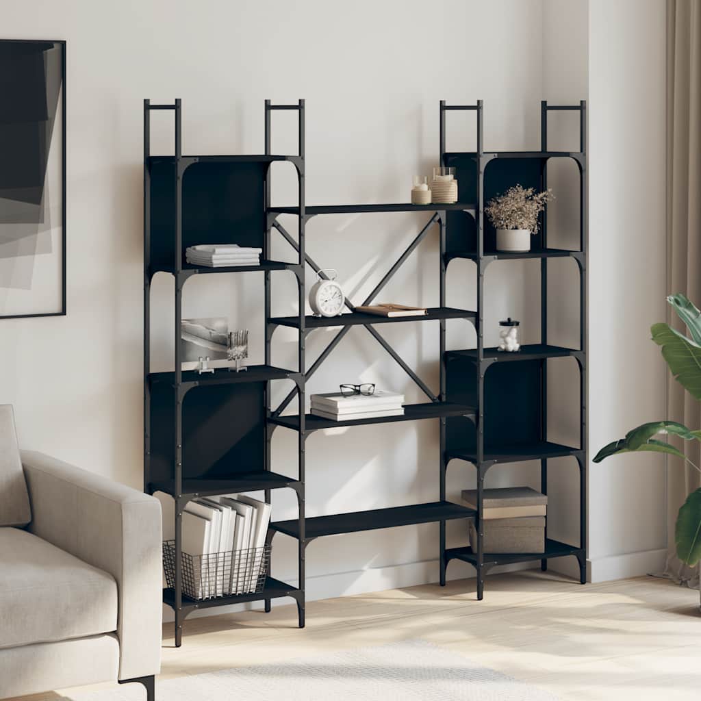 Bookshelf 155,5x24x166,5 cm Engineered Wood Black