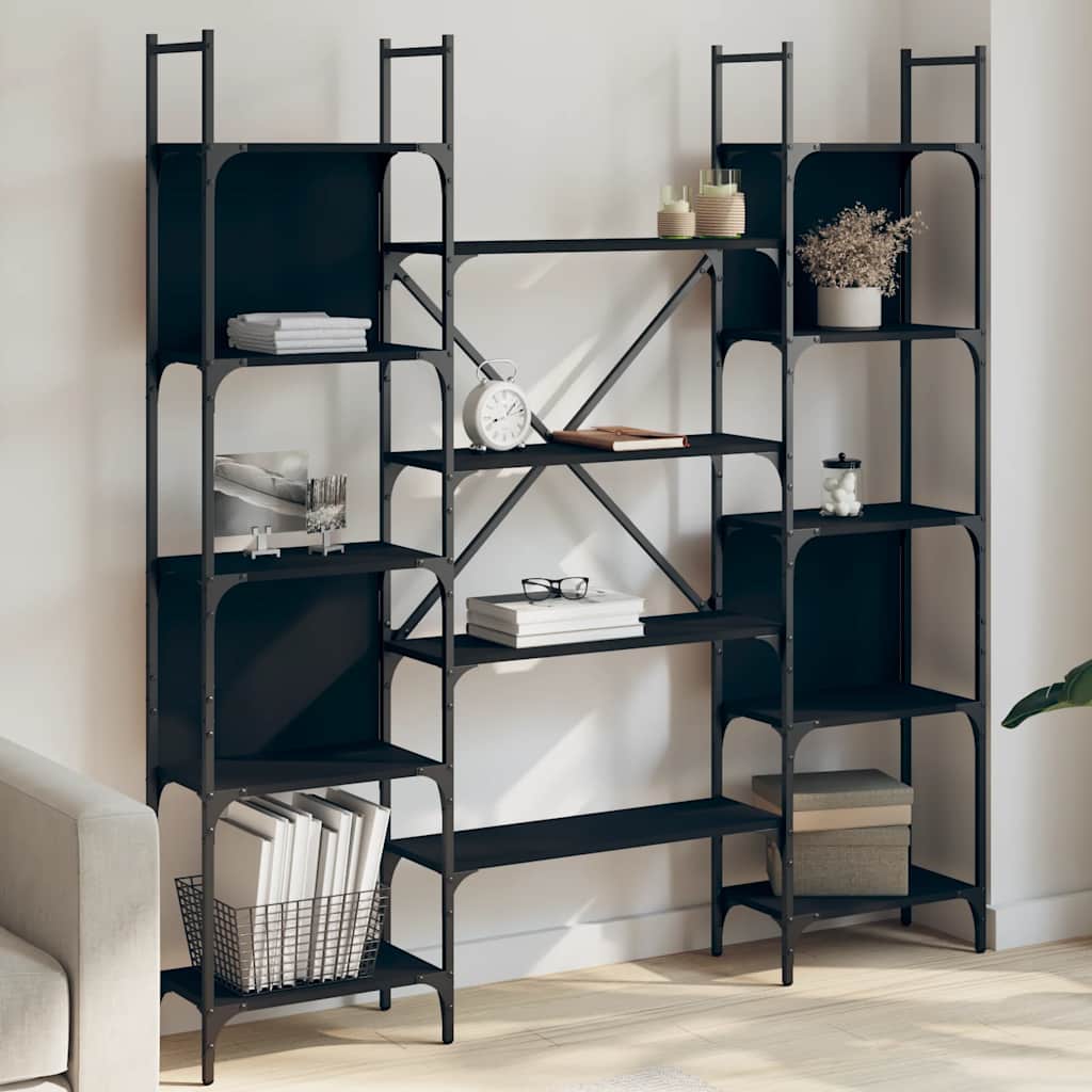 Bookshelf 155,5x24x166,5 cm Engineered Wood Black