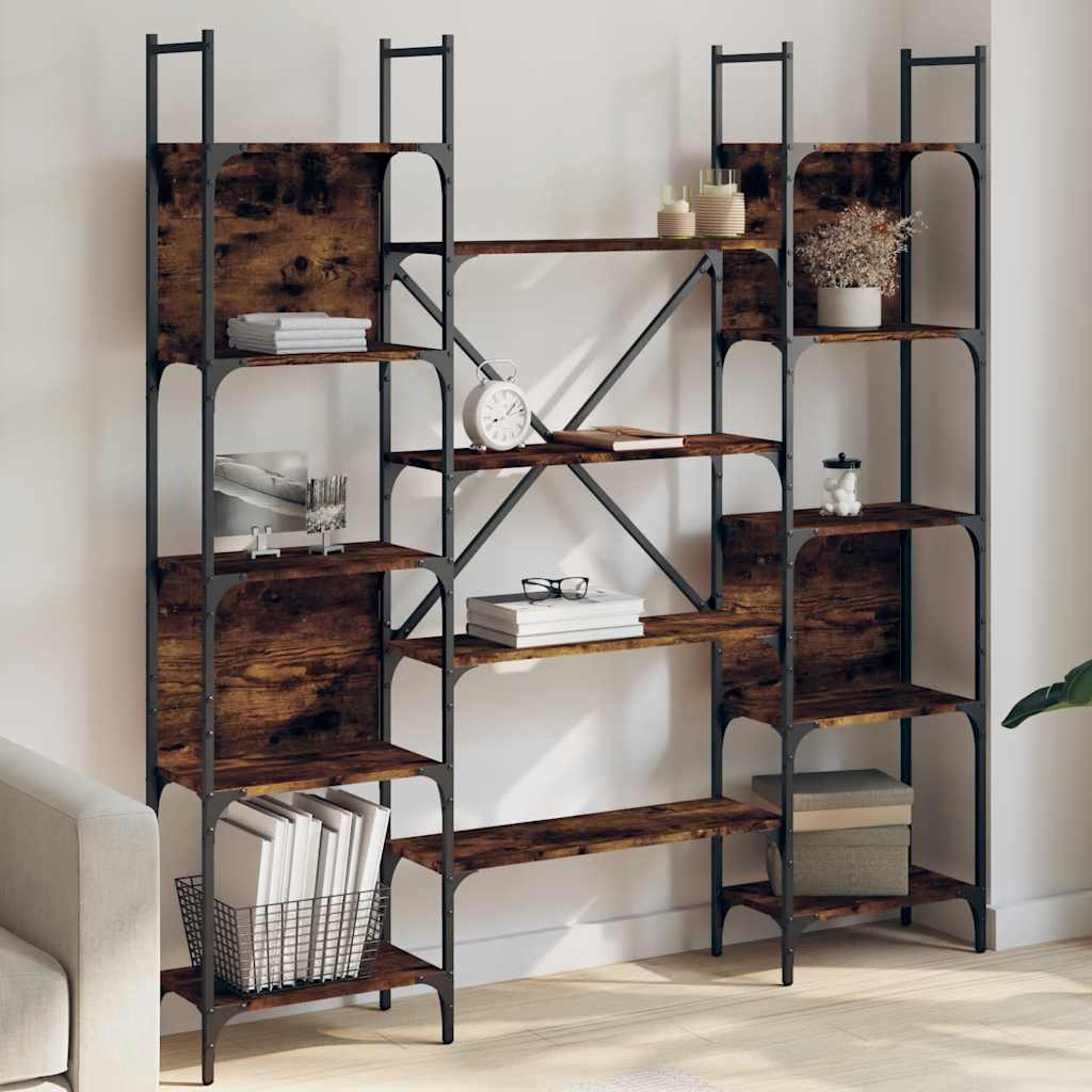 Bookshelf 155,5x24x166,5 cm Engineered Wood Smoked oak