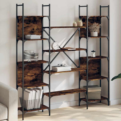 Bookshelf 155,5x24x166,5 cm Engineered Wood Smoked oak