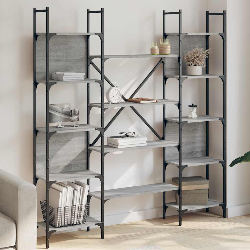 Bookshelf 155,5x24x166,5 cm Engineered Wood Grey sonoma