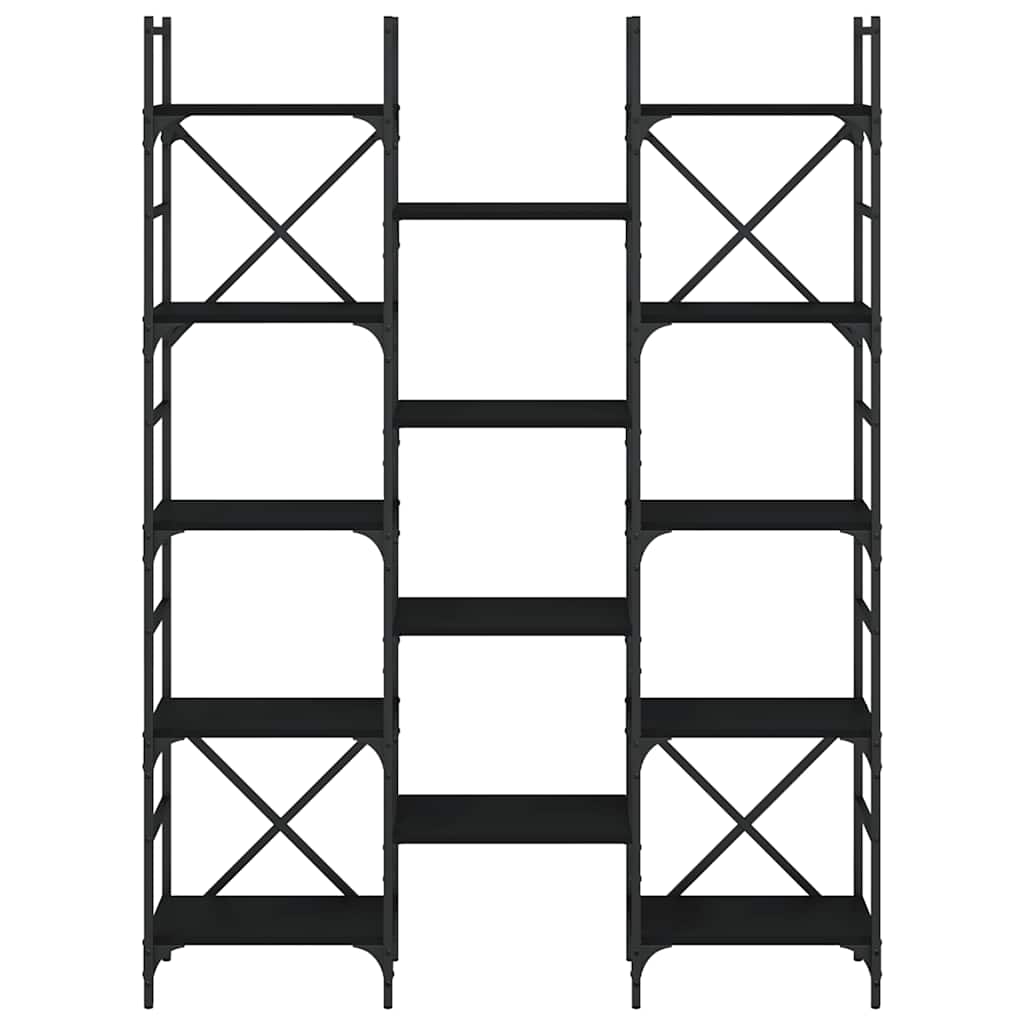 Bookshelf 160x28,5x136,5 cm Engineered Wood Black 127.5 cm 172.5 cm