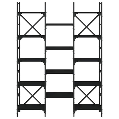 Bookshelf 160x28,5x136,5 cm Engineered Wood Black 127.5 cm 172.5 cm