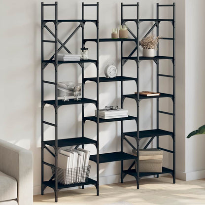 Bookshelf 160x28,5x136,5 cm Engineered Wood Black 127.5 cm 172.5 cm