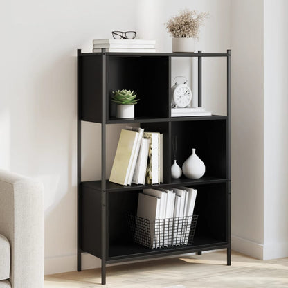 Bookcase 72x28x109 cm Engineered Wood Black