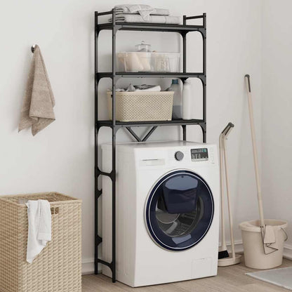 Washing Machine Shelf 67x25x163 cm Engineered Wood Black