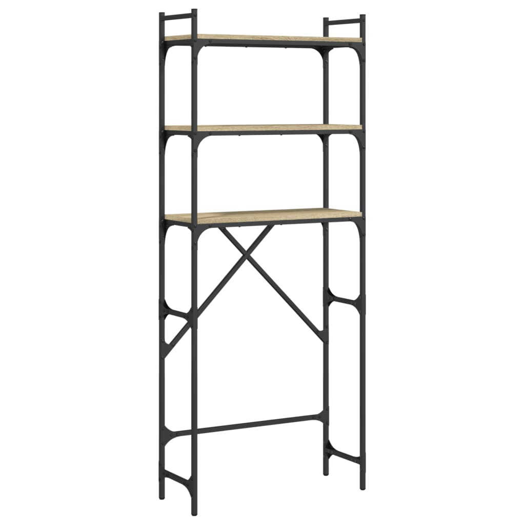 Washing Machine Shelf 67x25x163 cm Engineered Wood Sonoma oak