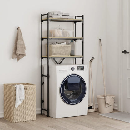 Washing Machine Shelf 67x25x163 cm Engineered Wood Sonoma oak