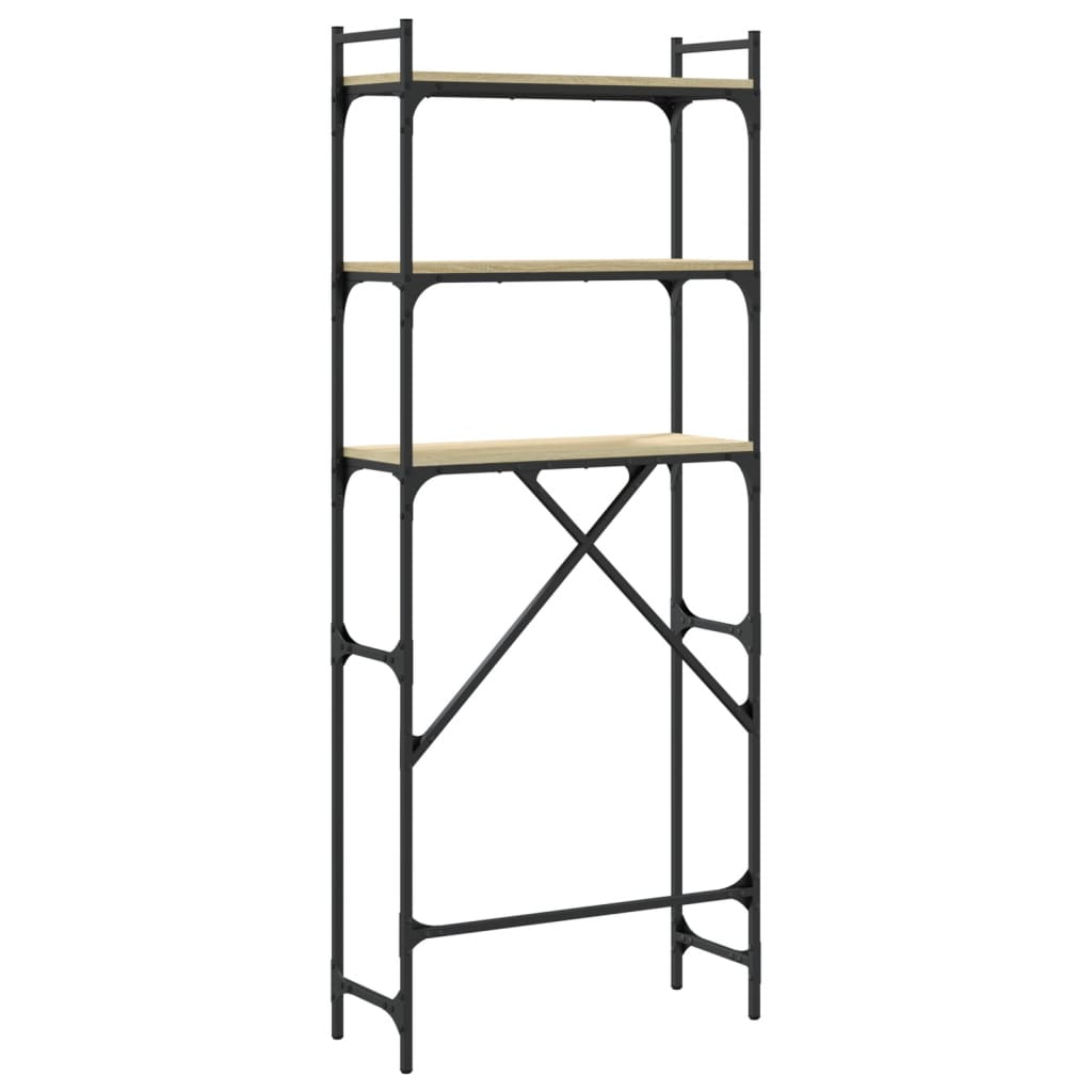 Washing Machine Shelf 67x25x163 cm Engineered Wood Sonoma oak