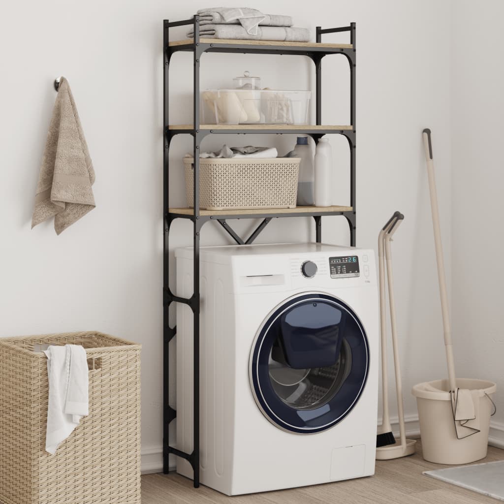 Washing Machine Shelf 67x25x163 cm Engineered Wood Sonoma oak