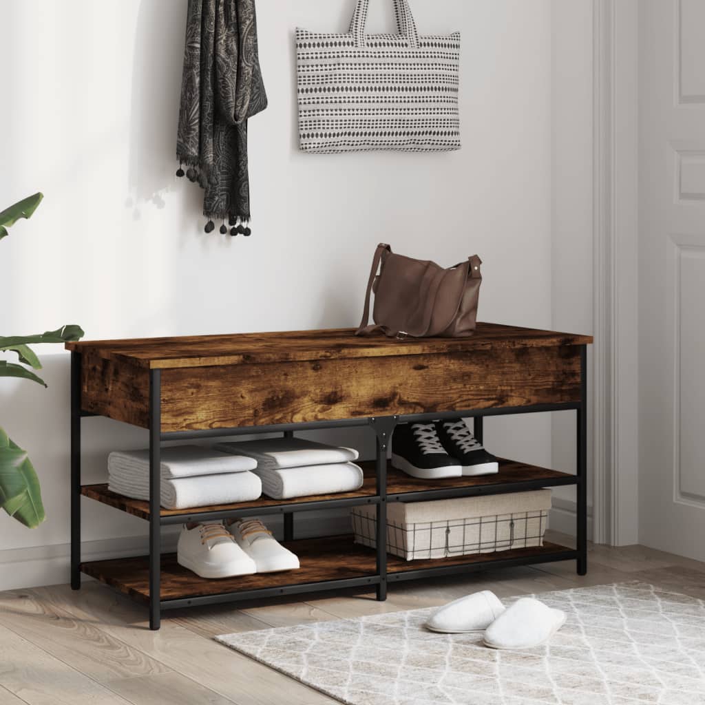 Shoe Bench 100x42,5x50 cm Engineered Wood Smoked oak