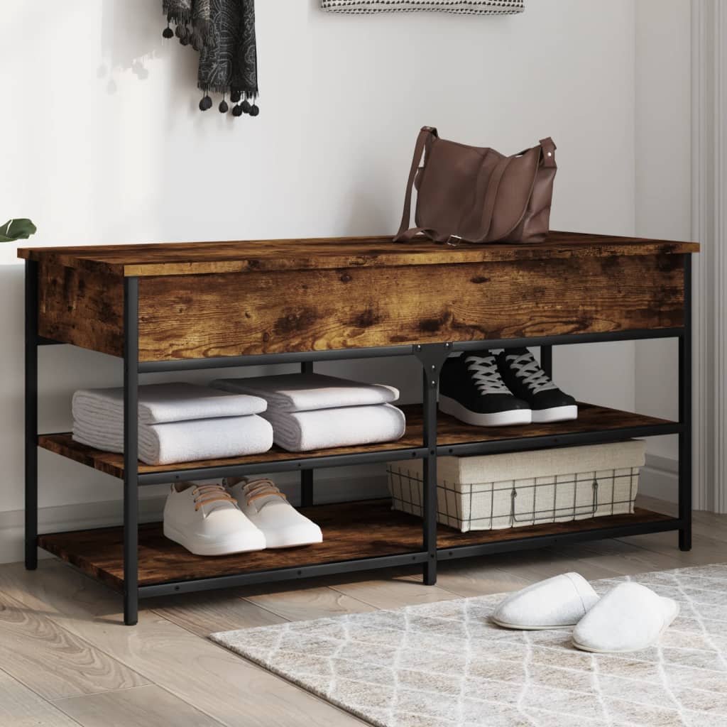 Shoe Bench 100x42,5x50 cm Engineered Wood Smoked oak