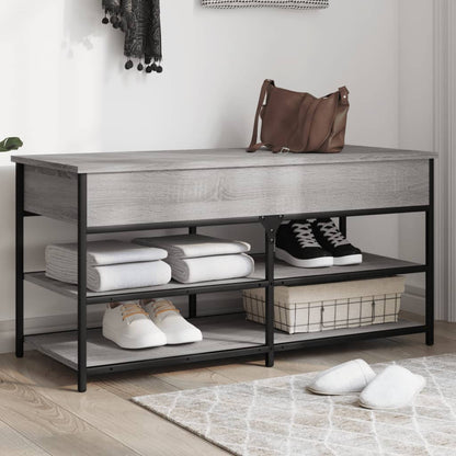 Shoe Bench 100x42,5x50 cm Engineered Wood Grey sonoma