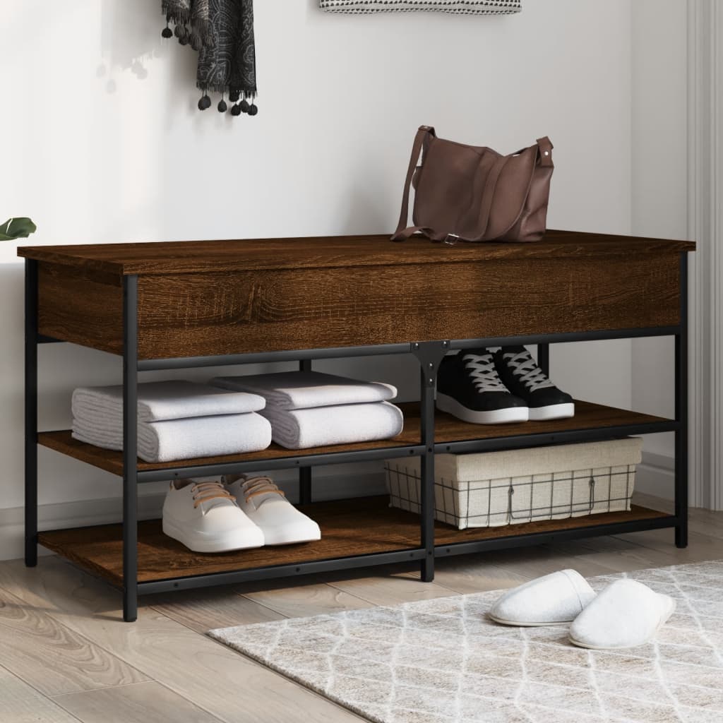 Shoe Bench 100x42,5x50 cm Engineered Wood Brown oak