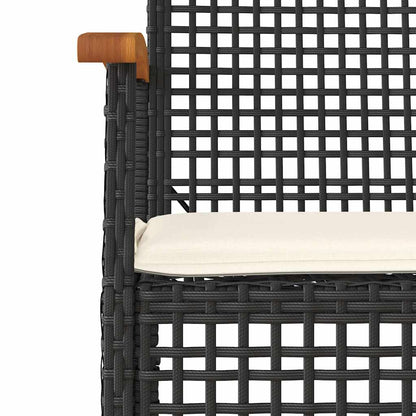 vidaXL 9 Piece Garden Dining Set with Cushions Black Poly Rattan 5