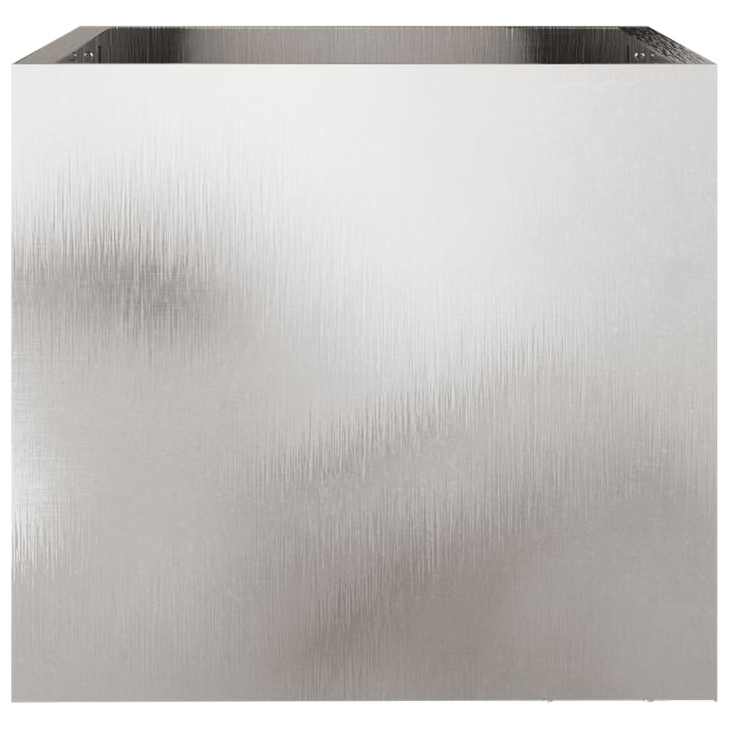 Garden Planter Silver 2 pcs Stainless Steel Depth 30 cm 32 cm 29 cm
