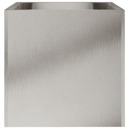 Garden Planter Silver 2 pcs Stainless Steel Depth 30 cm 32 cm 29 cm