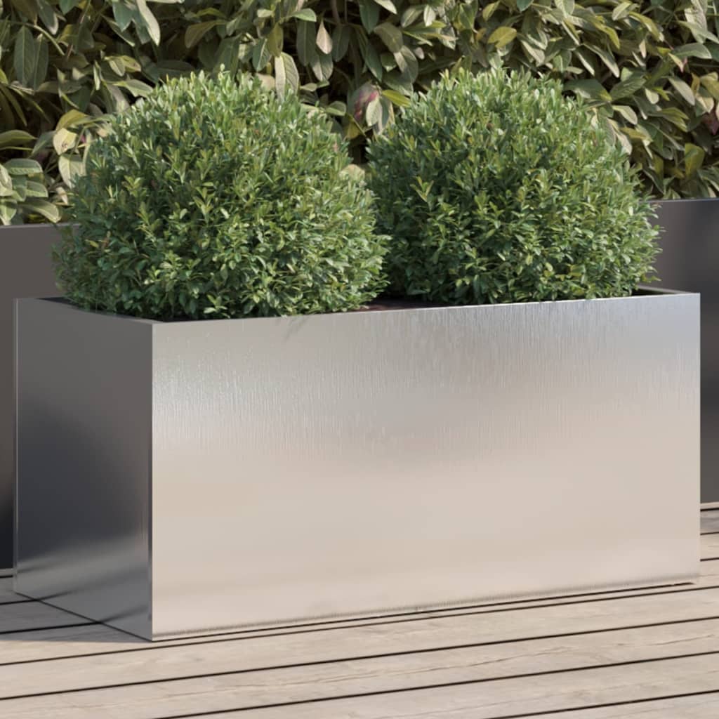 vidaXL Planter Silver 62x30x29 cm Stainless Steel 1