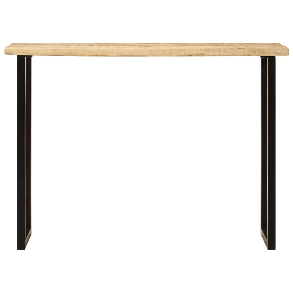 Console Table with Live Edge 105x33x76 cm Solid Wood Mango Black U shape