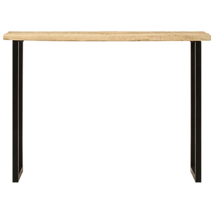 Console Table with Live Edge 105x33x76 cm Solid Wood Mango Black U shape