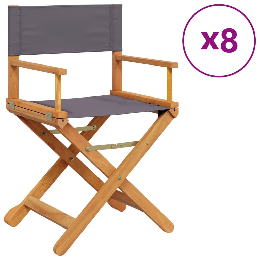 vidaXL 8 Piece Folding Chairs Dark Grey Fabric 2