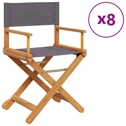 vidaXL 8 Piece Folding Chairs Dark Grey Fabric 2