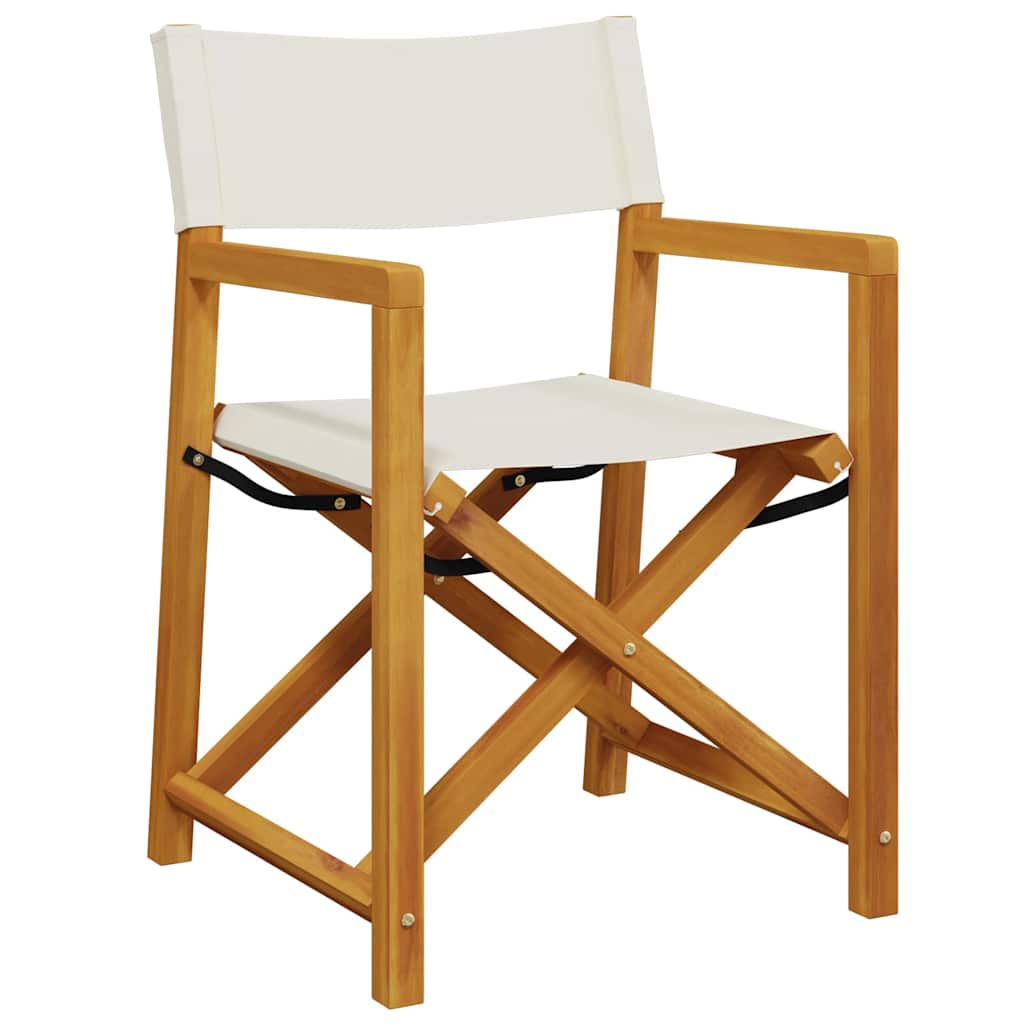 vidaXL 8 Piece Folding Chairs Cream White Fabric 3