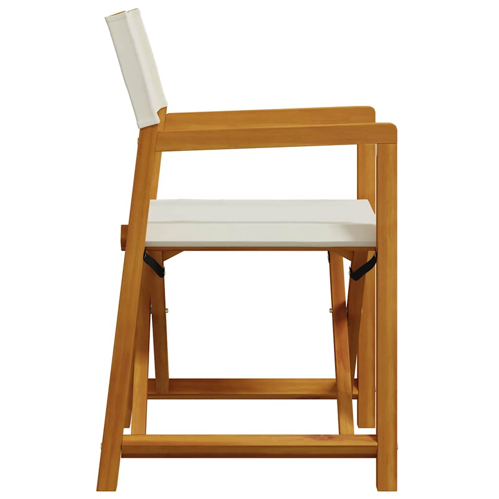 vidaXL 8 Piece Folding Chairs Cream White Fabric 5