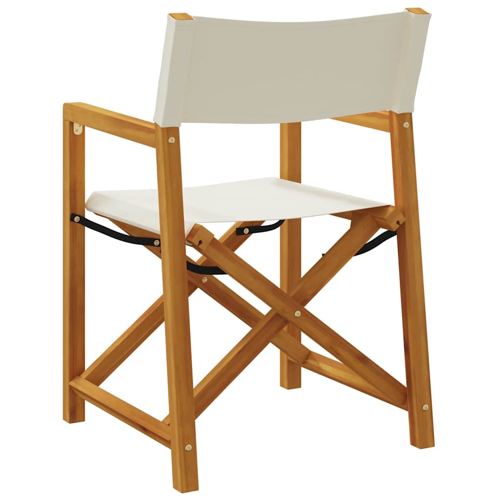 vidaXL 8 Piece Folding Chairs Cream White Fabric 6