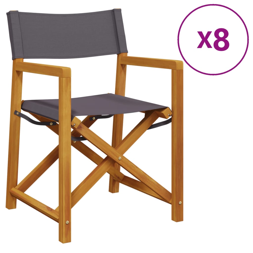 vidaXL 8 Piece Folding Chairs Dark Grey Fabric 2