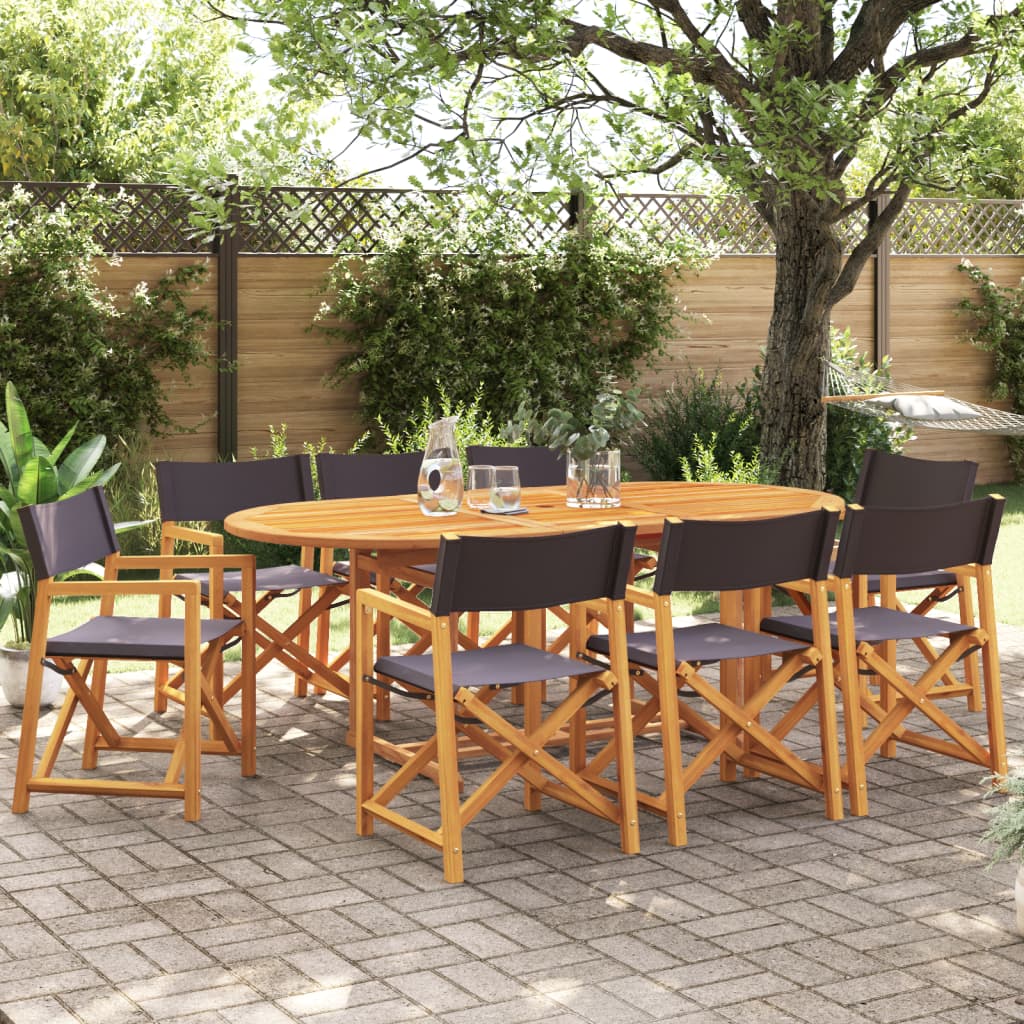 vidaXL 8 Piece Folding Chairs Dark Grey Fabric 1