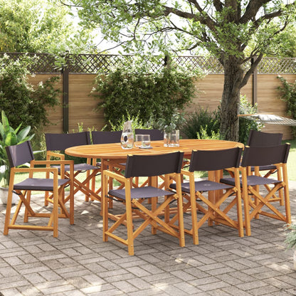 vidaXL 8 Piece Folding Chairs Dark Grey Fabric 1