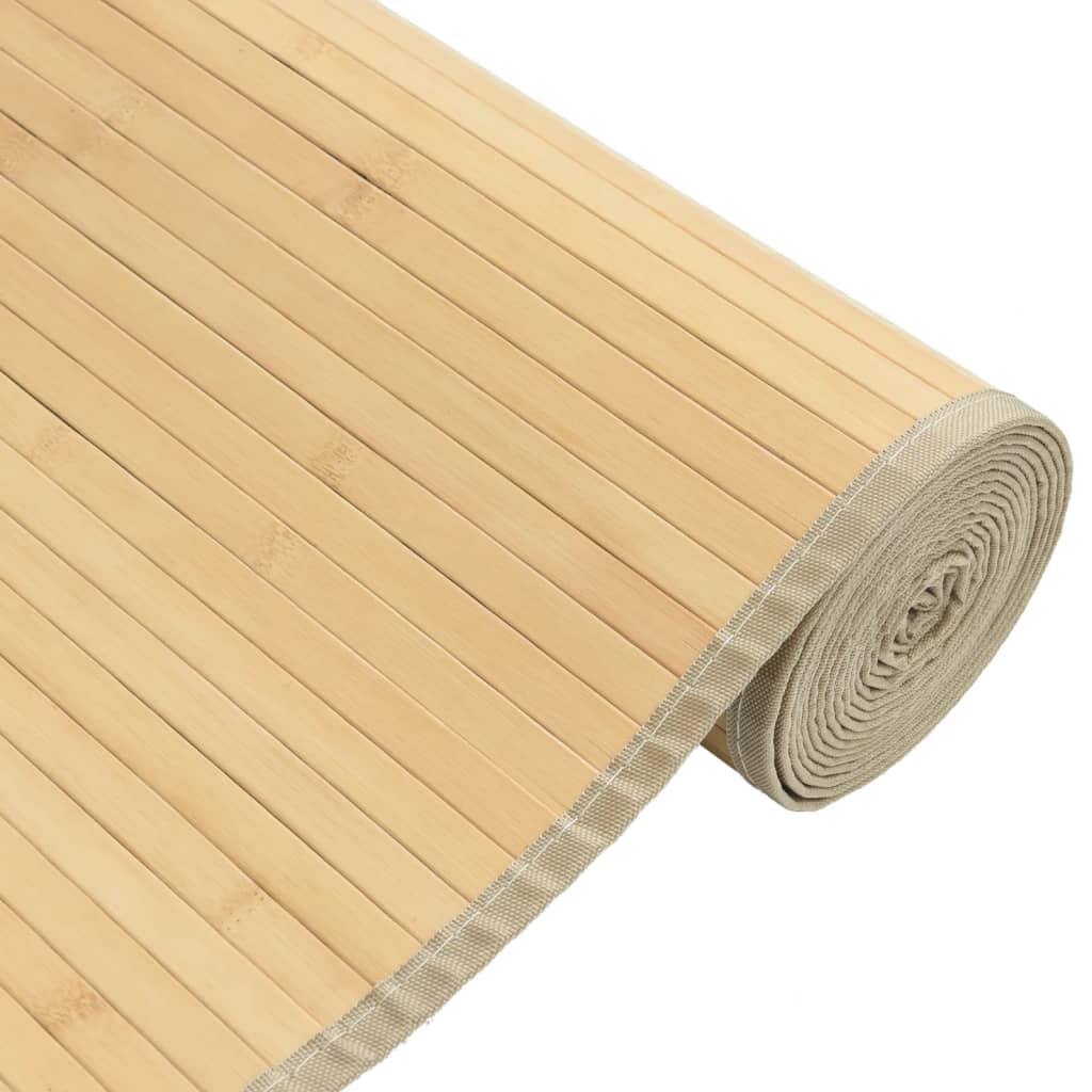 Rug Rectangular Bamboo Width 80 cm Light Natural 400 cm
