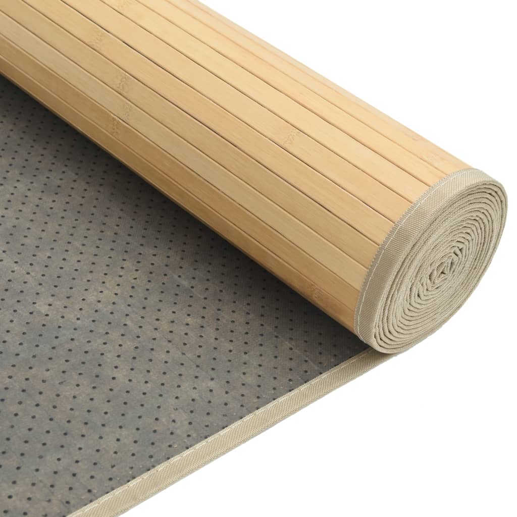Rug Rectangular Bamboo Width 80 cm Light Natural 400 cm
