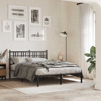 Metal Bed Frame without Mattress with Headboard Black 120 cm 200 cm