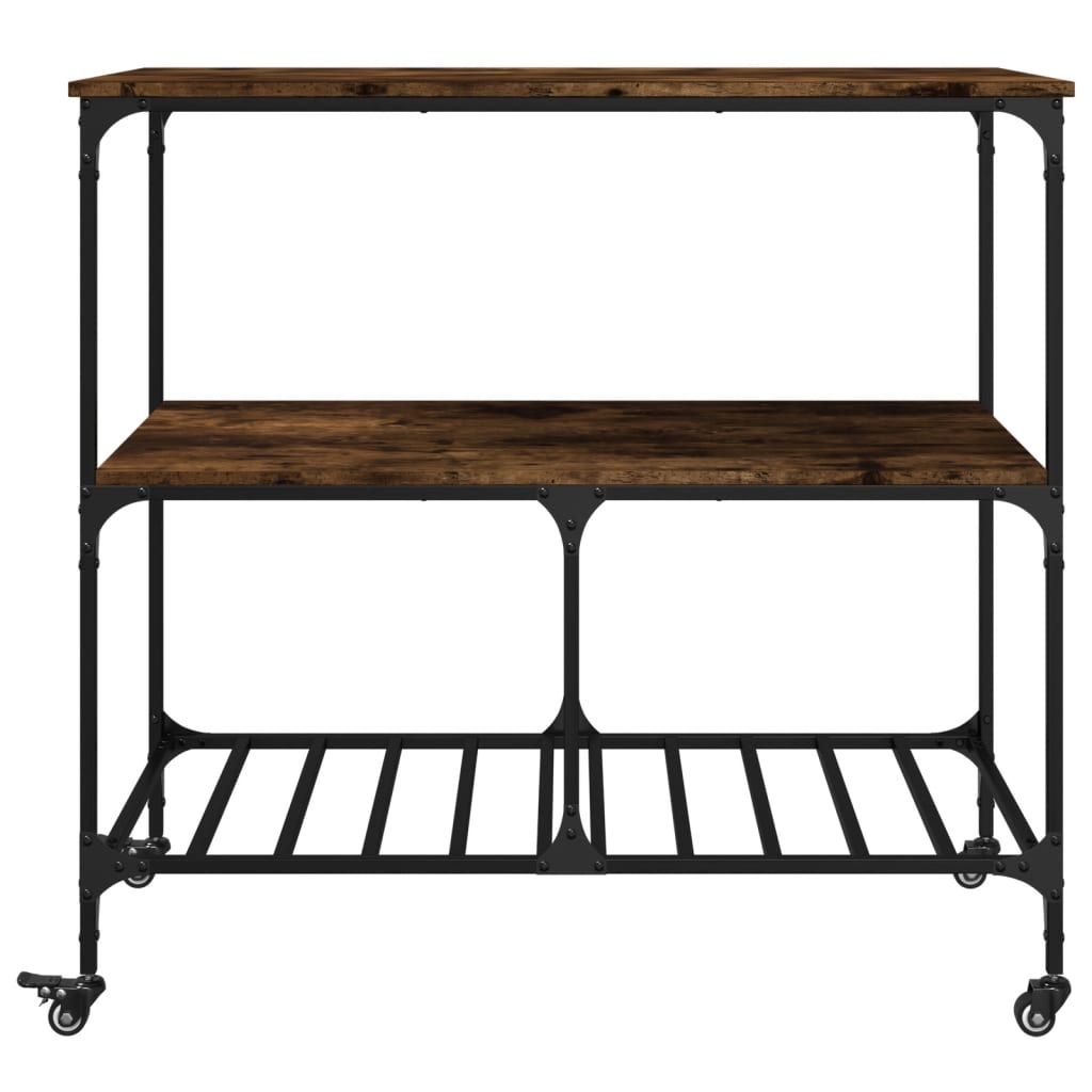 Kitchen Trolley 100x50x95 cm Engineered Wood Smoked Oak